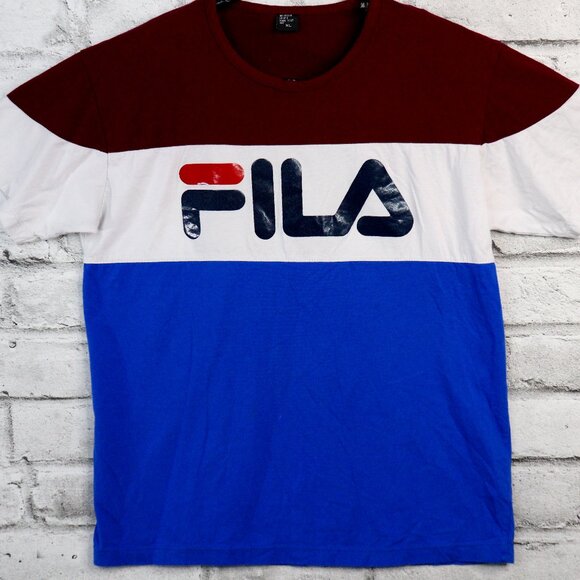 Fila T-Shirt Multicolour Boy's Size XL International Cotton Kids Tees - Picture 1 of 8